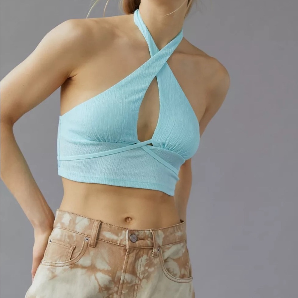 Urban Outfitters NWT Valeria Halter Top Turquoise size S